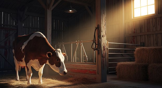 Free Cow Barn illustration and picture