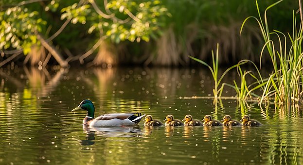Free Duck Ducklings illustration and picture