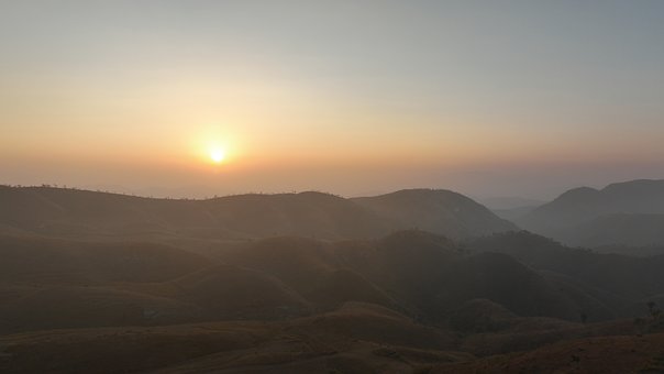 Răsărit, Natură, Munți, Apus, Cer