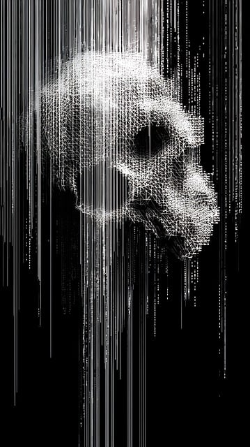 Free skull digital glitch illustration
