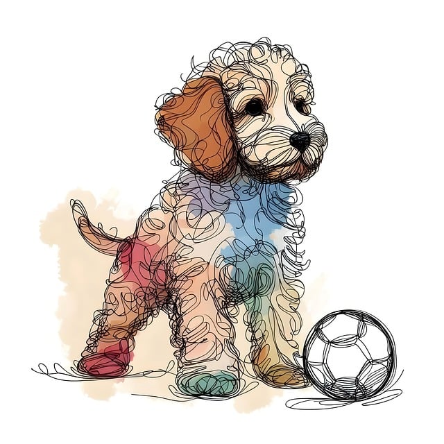Free cockapoo puppy dog illustration