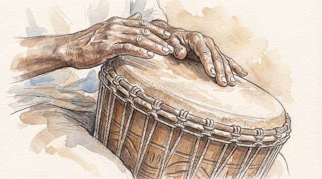 Free djembe drum percussion illustration