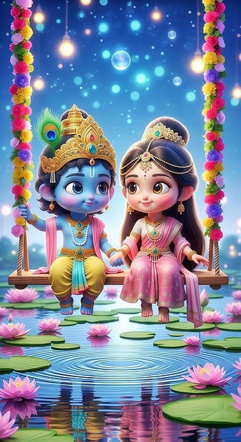 Free krishna radha god illustration