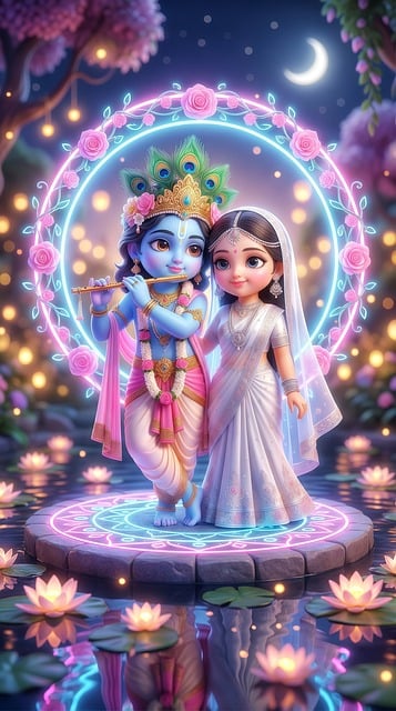 Free krishna radha god illustration