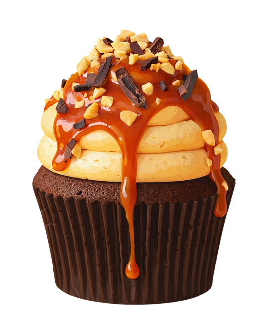 Free cupcake chocolate cupcake caramel cupcake vector