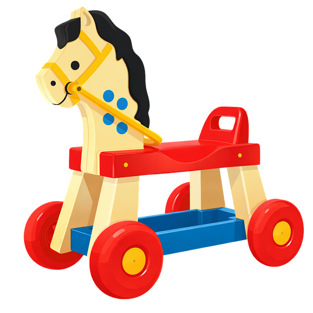 Free toy horse wooden toy vintage toy illustration