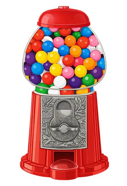 Free gumball machine bubble gum candy dispenser illustration