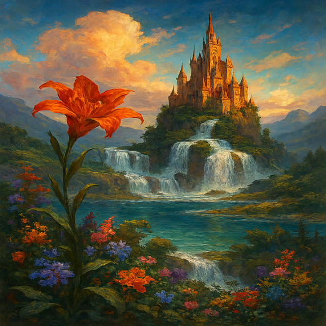 Free mythical kingdom fantasy art nature illustration