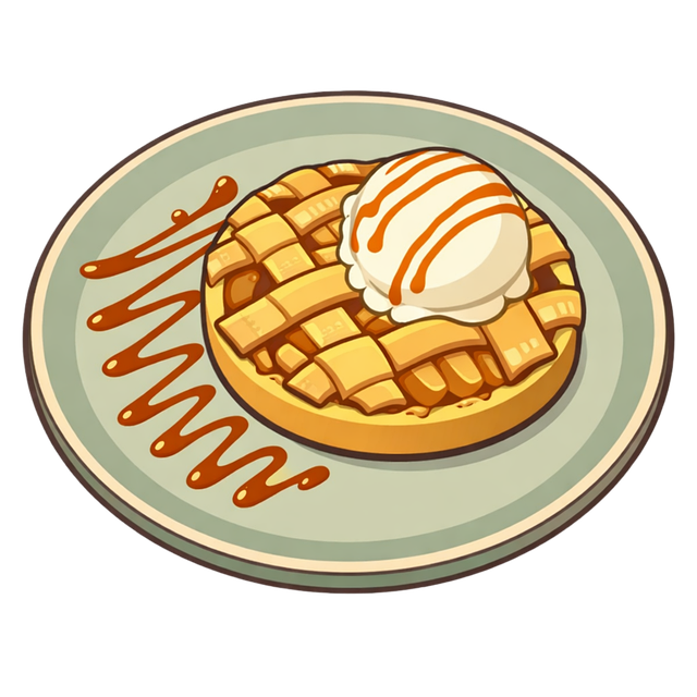 Free apple tart caramel dessert upside down cake illustration