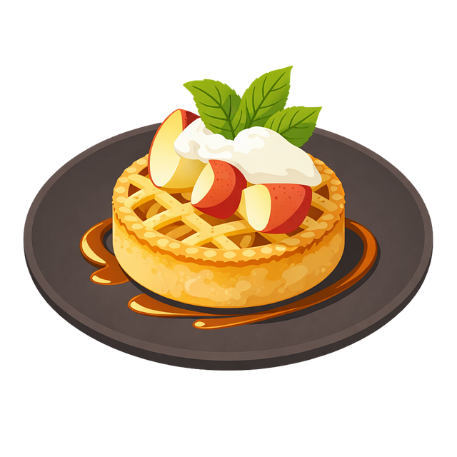 Free apple dessert apple tart waffle dessert illustration