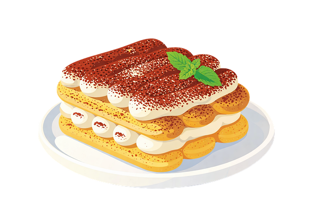 Free tiramisu italian dessert mascarpone cream illustration
