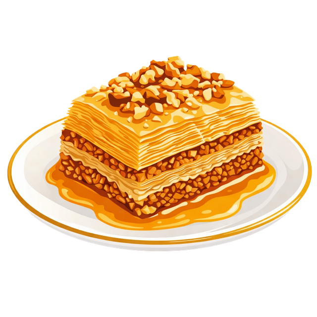 Free baklava gourmet dessert middle eastern dessert vector