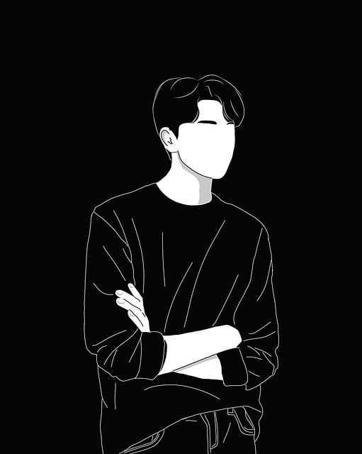 Free man thinking portrait illustration