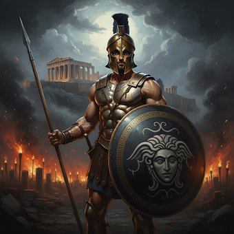 Free Ancient Greek Warrior Greek Hoplite illustration and picture