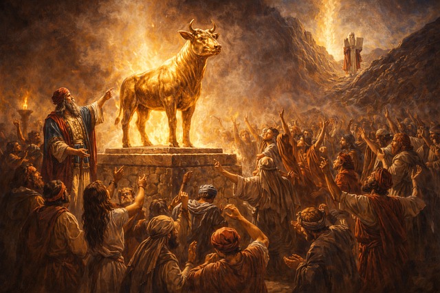 Free idolatry israelites calf illustration