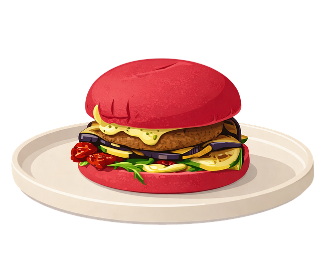 Free vegan burger vegetarian burger plant based food vector