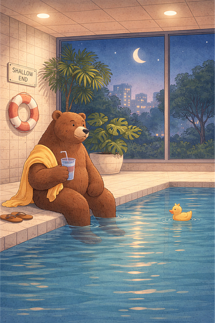 Free bear illustration cute bear cozy scene vector