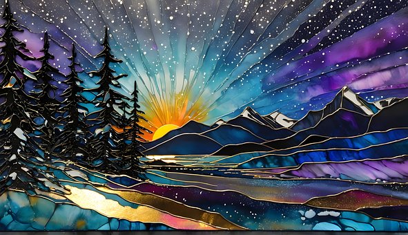 Free Gold Rise Sunrise illustration and picture