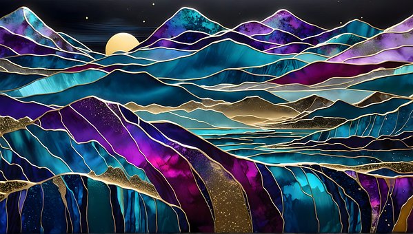 Free Setting Moon Wilderness illustration and picture