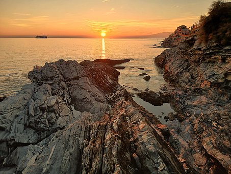 Genova, Nerver, Italien, Europa, Hav