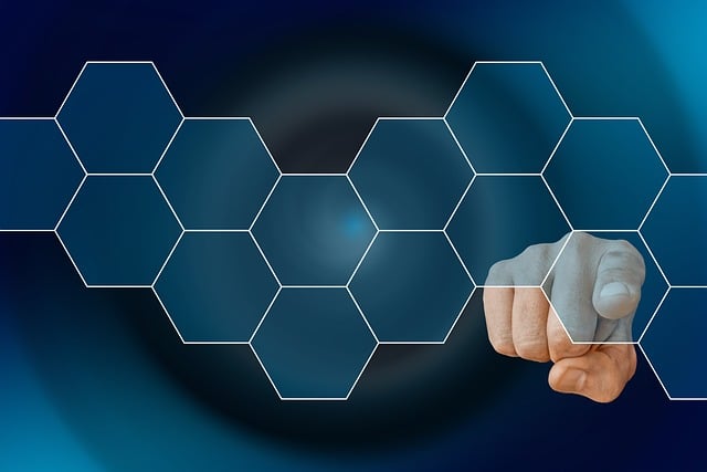 Free interface hexagons finger illustration