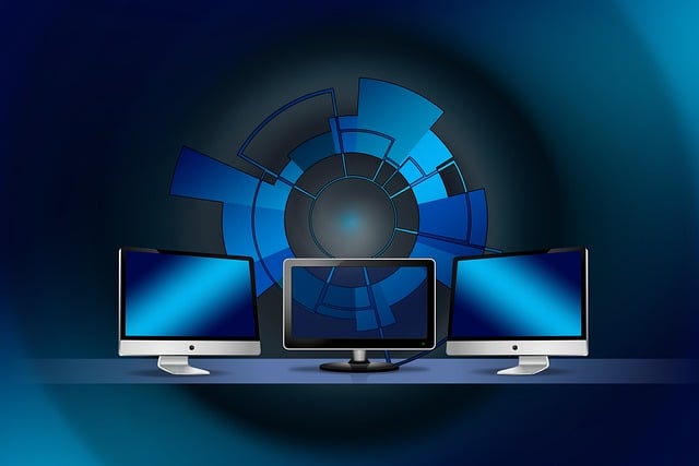 Free workstations monitors screens illustration