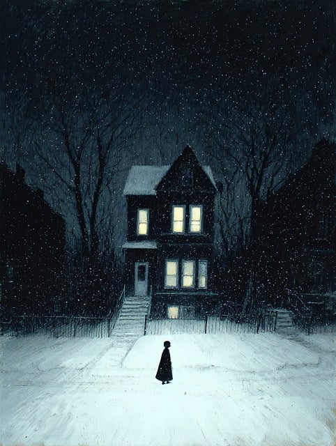 Free house victorian winter illustration