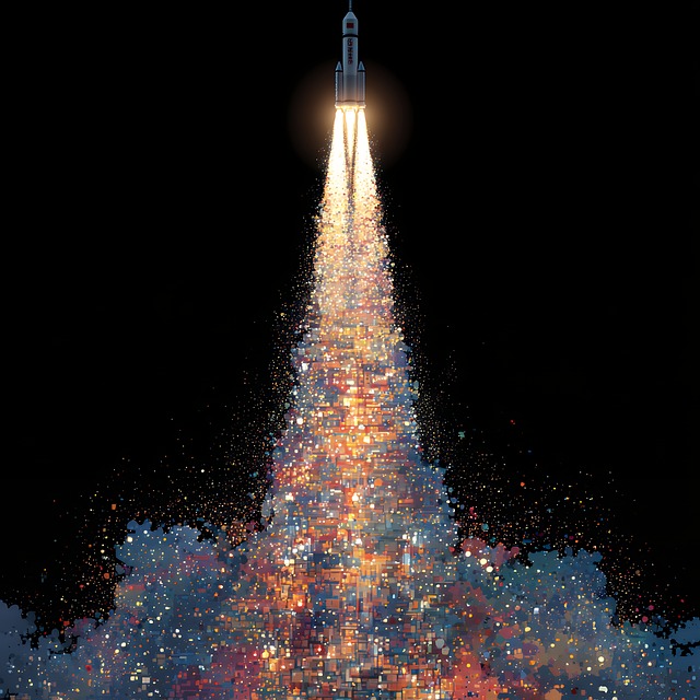 Free rocket launch space illustration