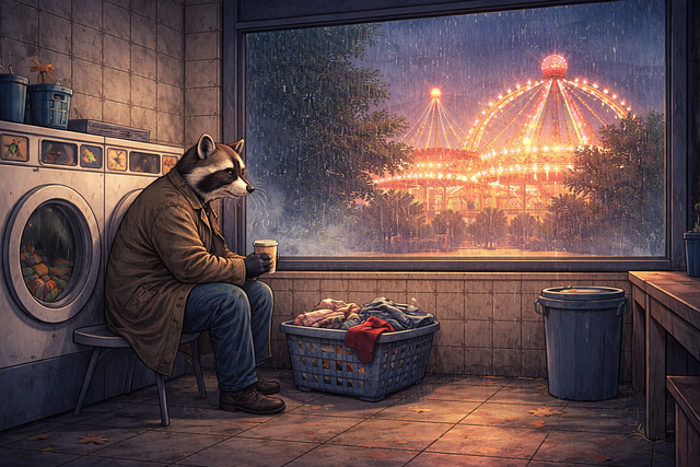 Free raccoon illustration anthropomorphic animal emotional illustration illustration
