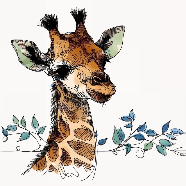 Free giraffe animal wildlife illustration