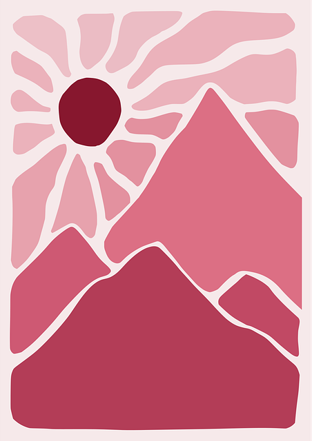Landskab, Bjerg, Naiv, Natur, Plakat