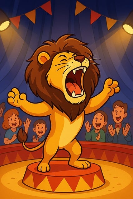 Free lion circus entertainment illustration