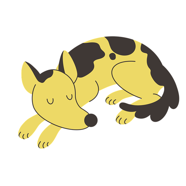 Free dog cartoon sleeping illustration