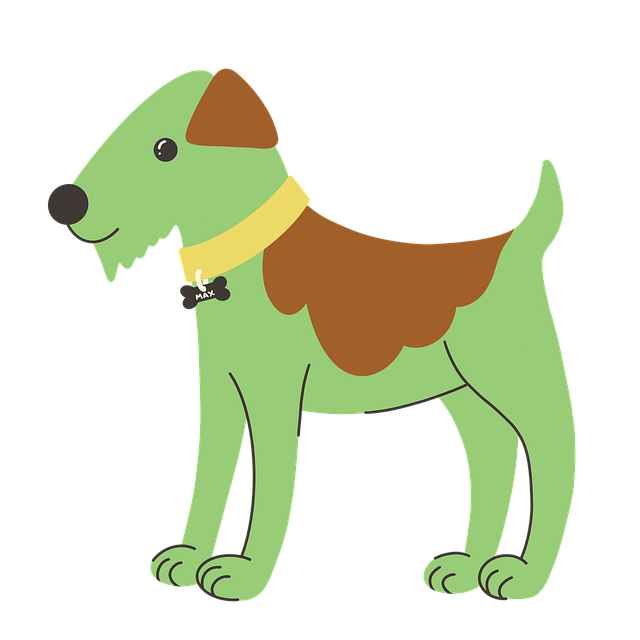 Tegneserie Dyr, Hund, Grønn