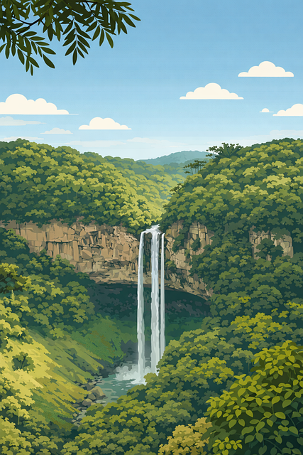 Free caracol waterfall waterfall brazil vector