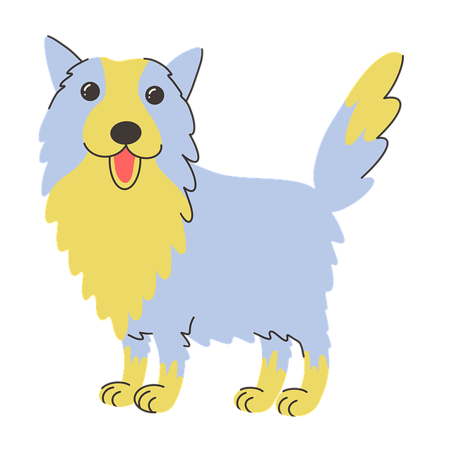 Glad, Dyr, Hund, Collie, Tegneserie, Søt