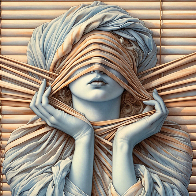 Free portrait woman blinds illustration