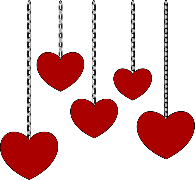 Free hearts red hearts chain illustration