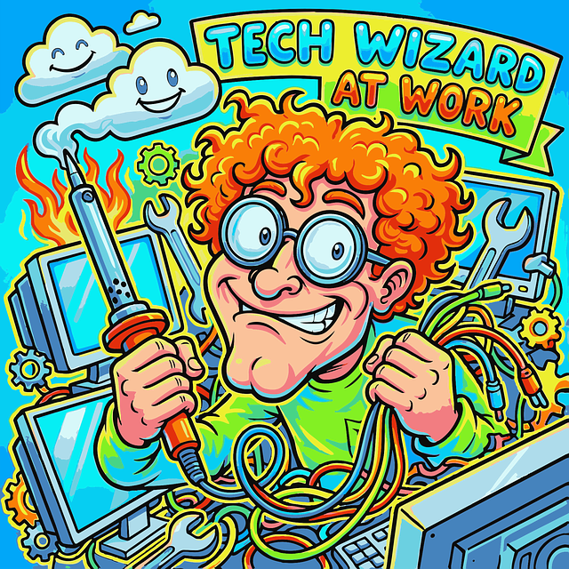 Free cartoon funny tech vector