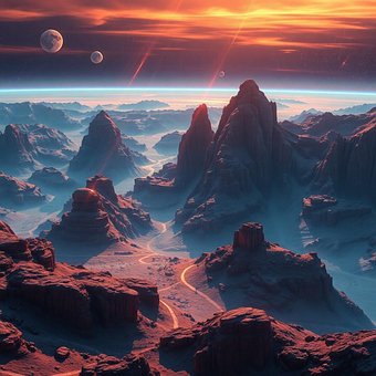 Raum, Erde, Wüste, Ia, Planet, Mond