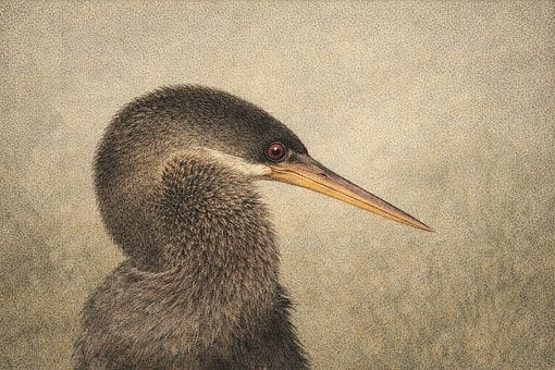 Free Anhinga Water Bird illustration and picture
