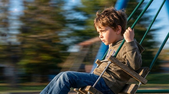 Free swing boy playground illustration