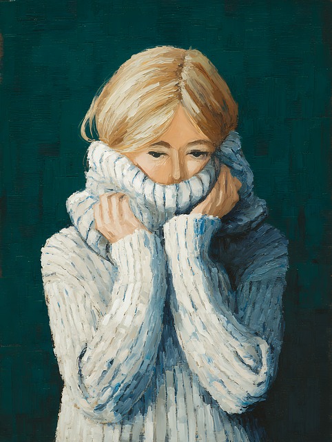 Free girl sweater portrait illustration