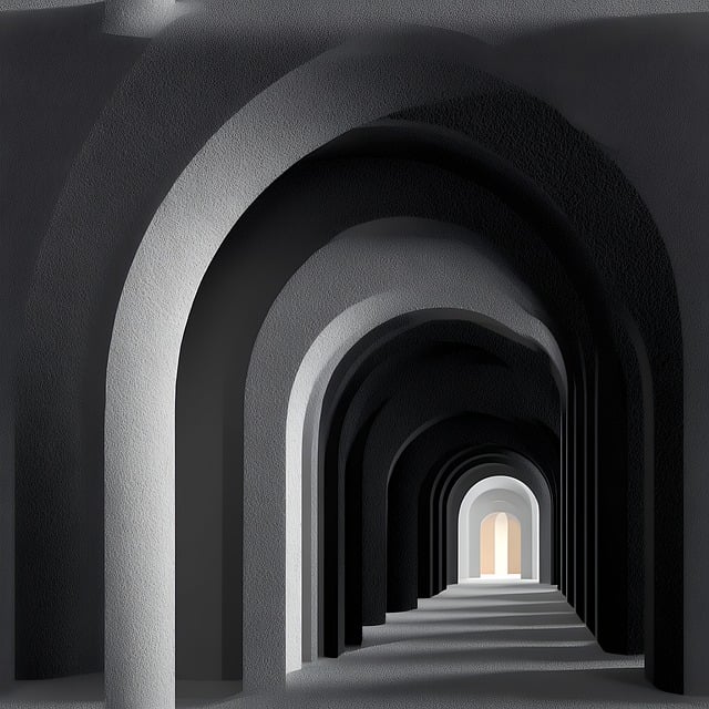 Free hallway arches architecture illustration