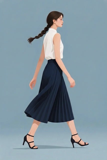 Free fashion illustration woman walking illustration