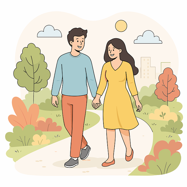 Free couple walking romantic couple relationship vector
