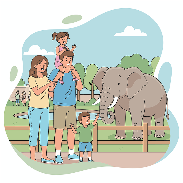 Free family zoo elephant vector