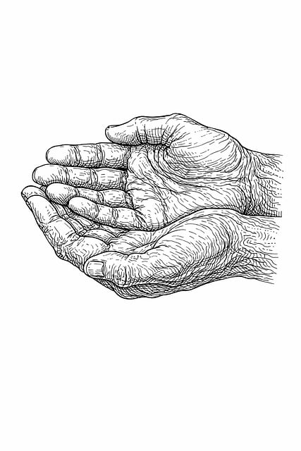 Free open hand palm illustration