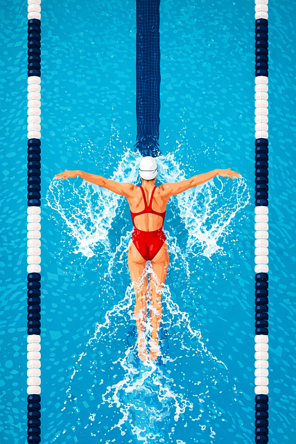 Free Swimming Swimmer vector and picture