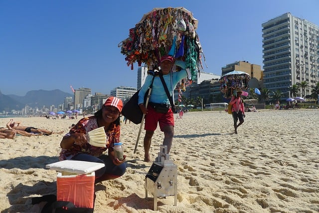Brasilien, Rio, Strand, Meer, Copacabana